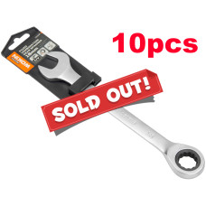 Lot of 10pcs 18mm Ratchet Gear Spanner Fixed Head Combination Wrenches